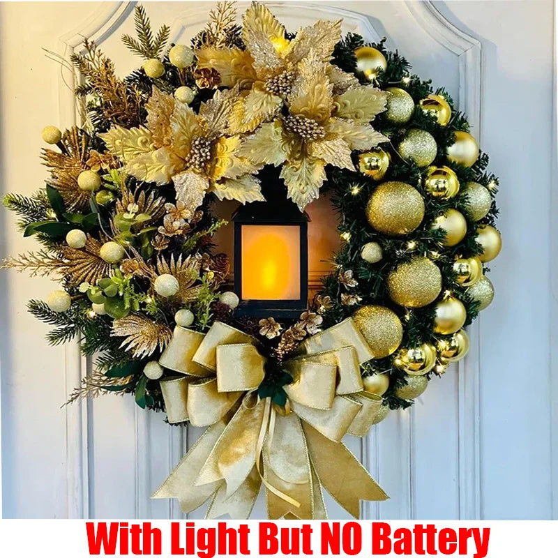 Luxury All-Weather Christmas Wreath – Outdoor Garland for Doors & Walls