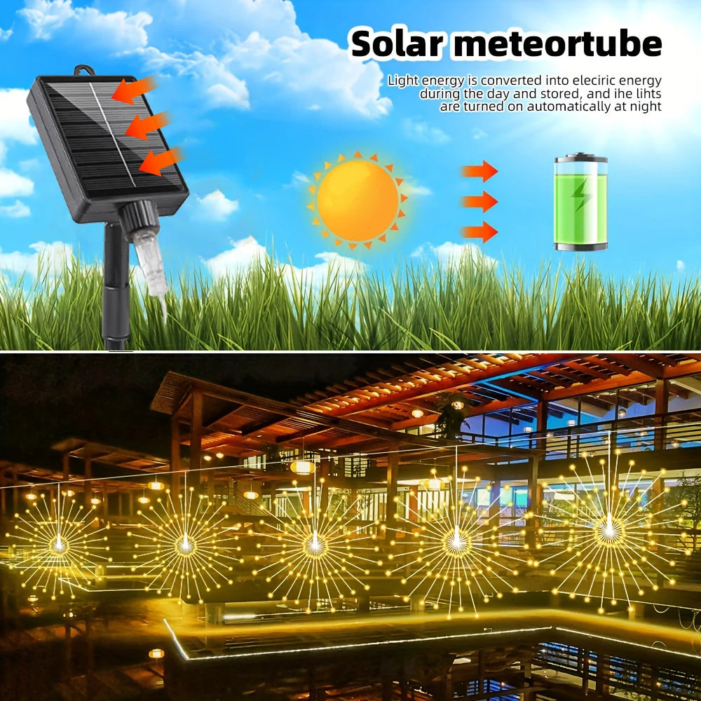 Solar Hanging Firework Lights – 4/5PCS Waterproof Outdoor Fairy Lights