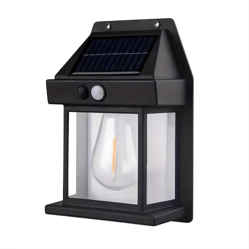 Motion Sensor Solar Wall Lamp – Intelligent Tungsten LED Night Light for Garden & Courtyard