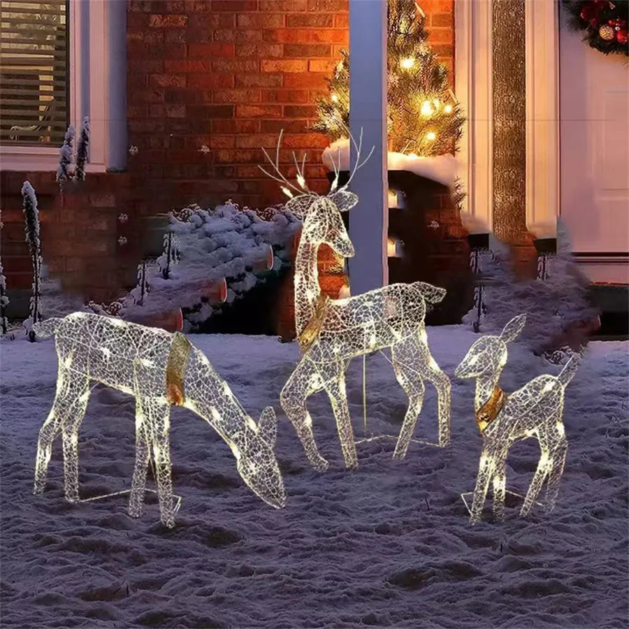 LED Reindeer Christmas Decoration – Iron Elk Garden & Patio Ornament