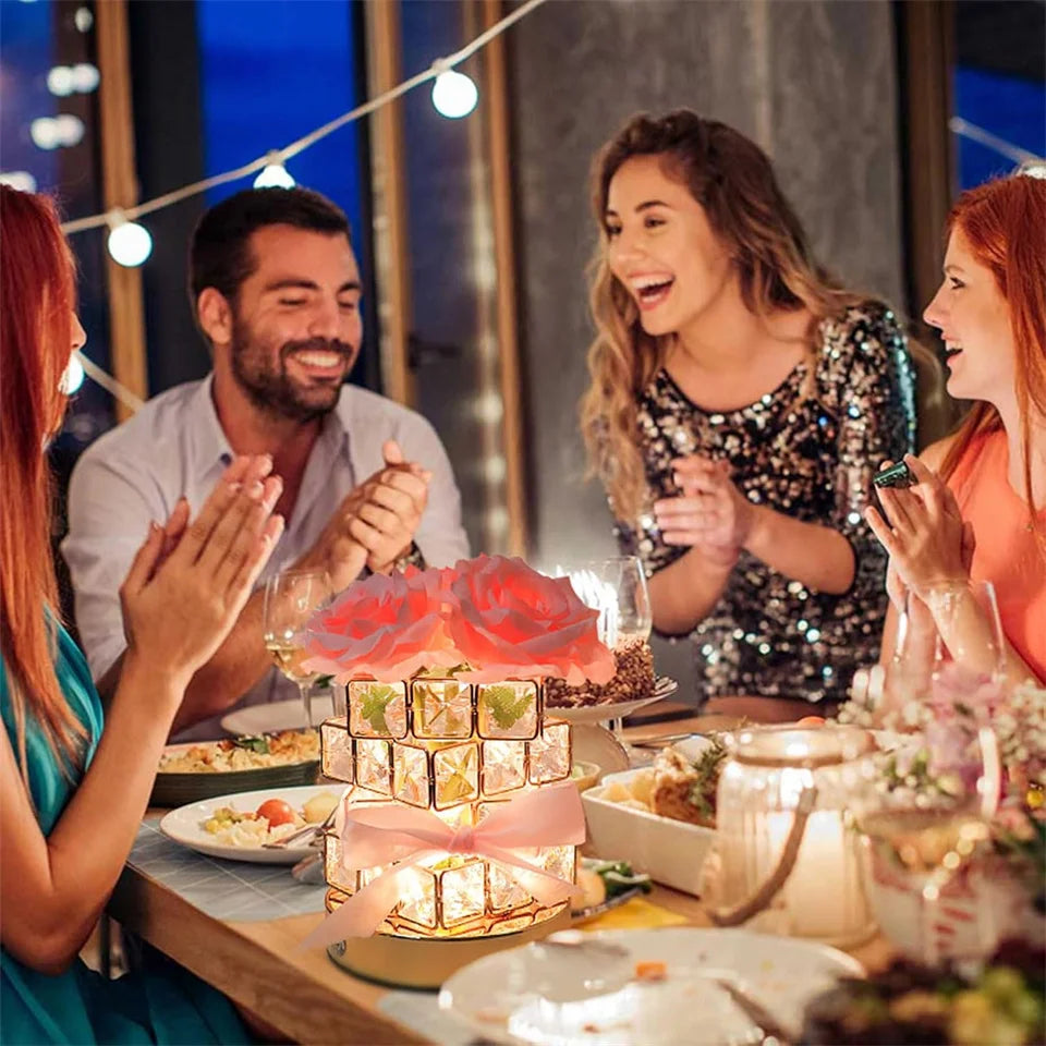 LED Crystal Rose Lamp – Magical Glow for Any Room 🌹