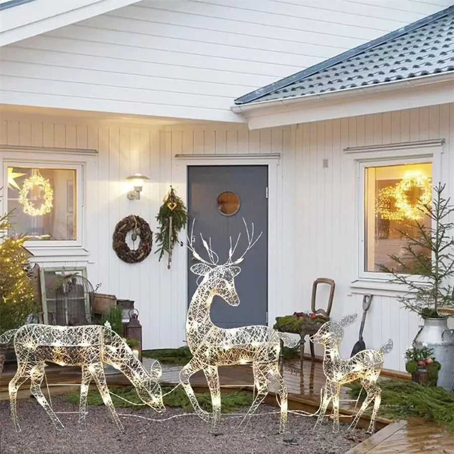 LED Reindeer Christmas Decoration – Iron Elk Garden & Patio Ornament