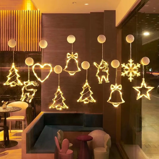 Christmas Window Lights – Festive LED Decorations with Suction Cup