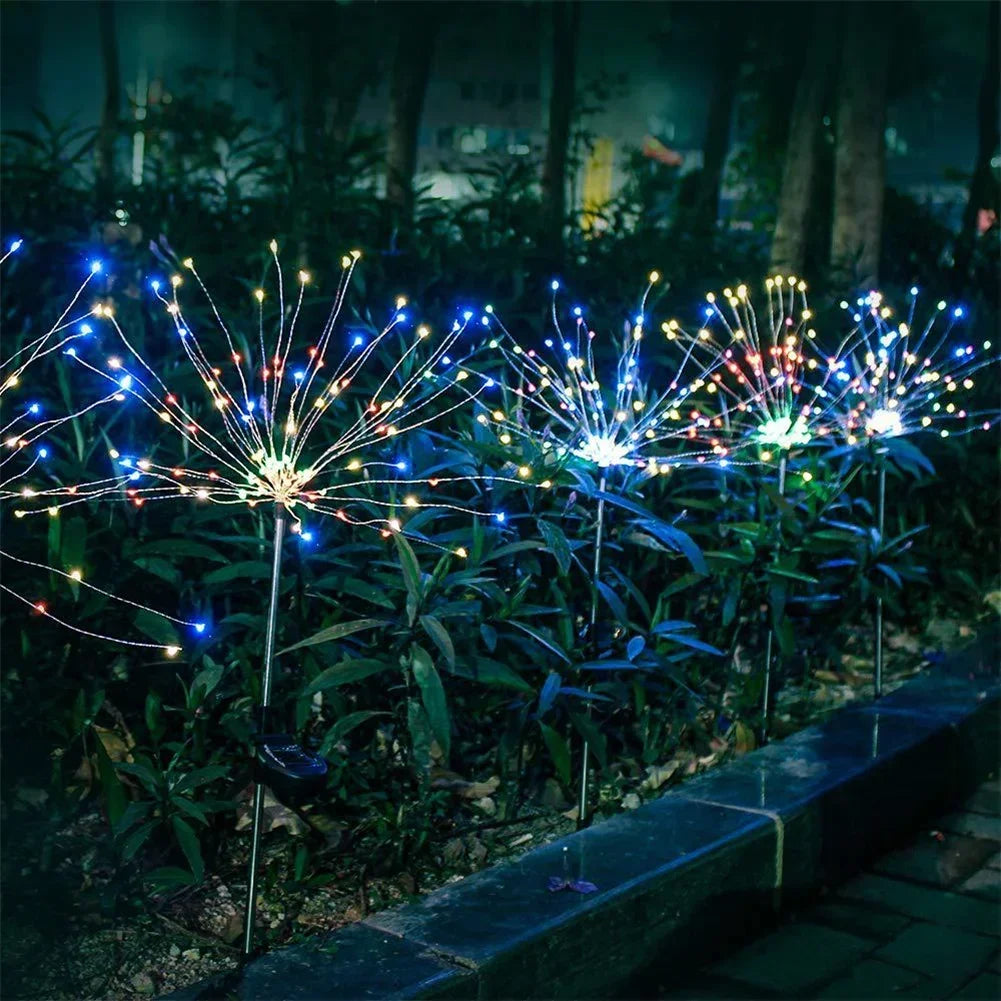 Solar Fireworks LED String Lights – 90/150 LEDs Waterproof Outdoor Decoration
