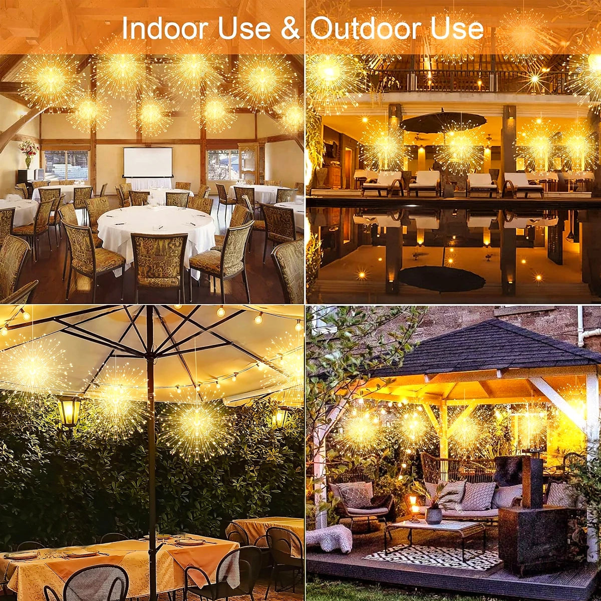 Solar Hanging Firework Lights – 4/5PCS Waterproof Outdoor Fairy Lights