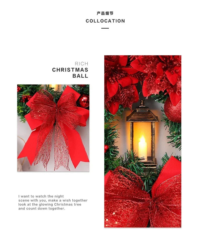 Luxury All-Weather Christmas Wreath – Outdoor Garland for Doors & Walls