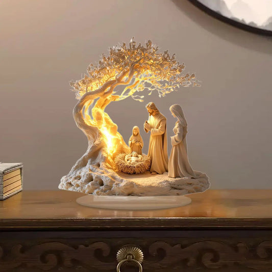 Nativity Jesus Birth Acrylic Ornament – 2D Christmas Figurine Decoration