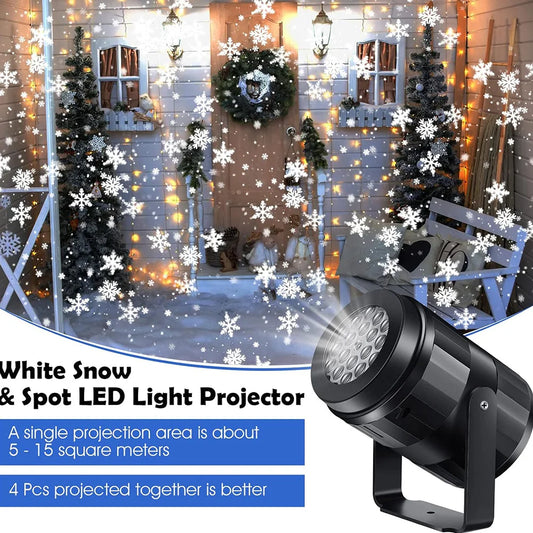 LED USB Snowflake Projector – Christmas & New Year Outdoor Projection Lamp