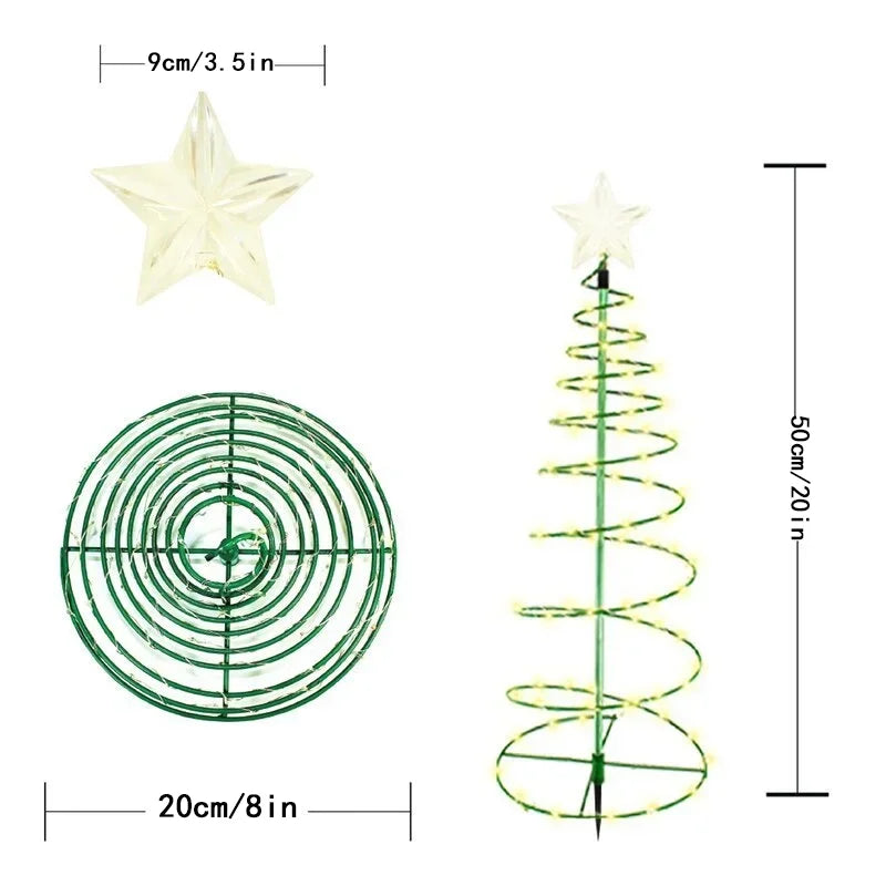Solar Christmas Tree LED Light – Waterproof Outdoor Festive Garden Decoration