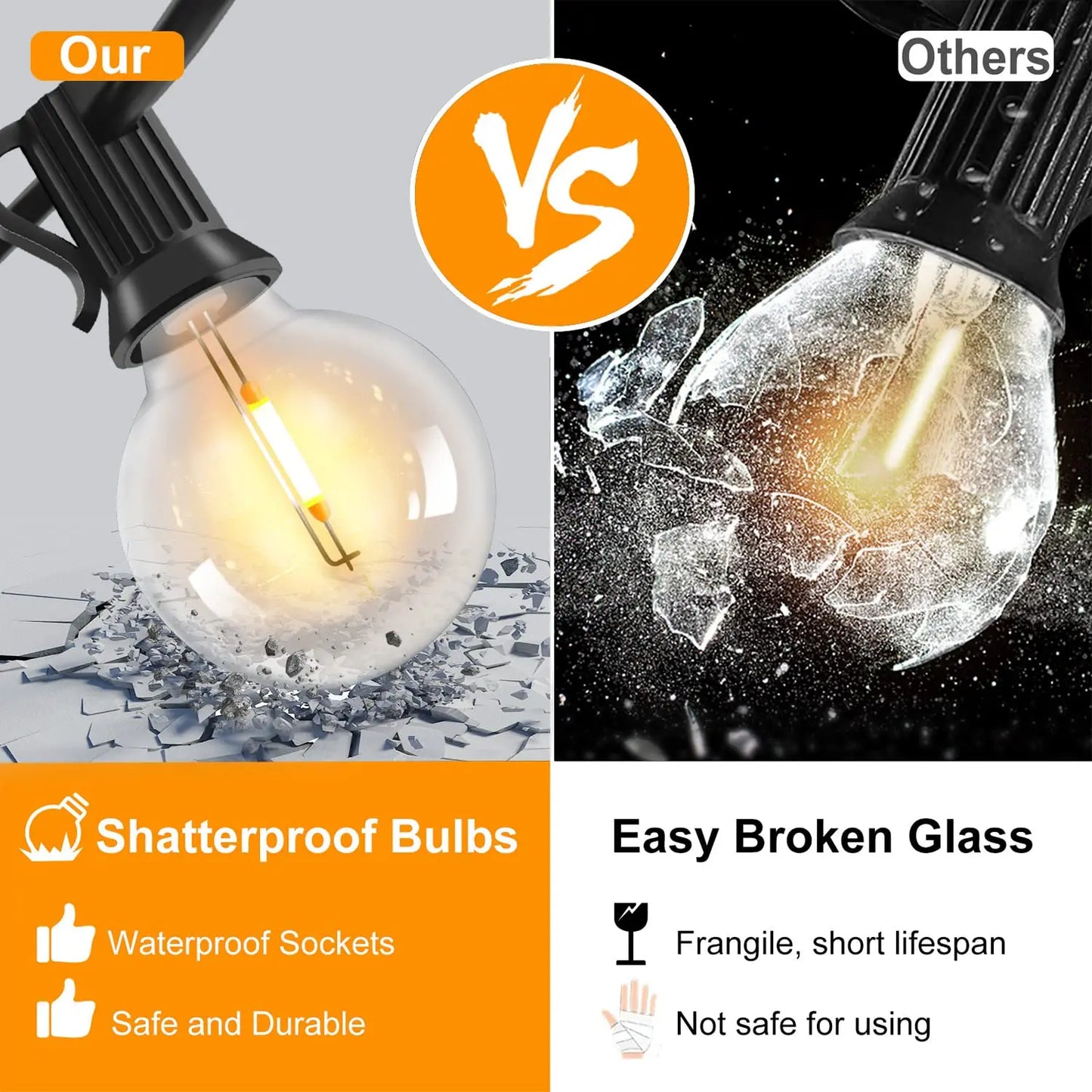 LED G40 Outdoor String Lights – Waterproof Garden & Christmas Decoration