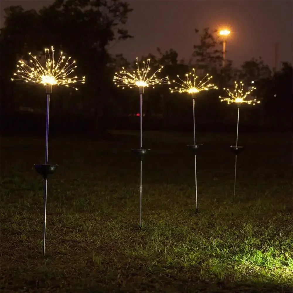 Solar Fireworks LED String Lights – 90/150 LEDs Waterproof Outdoor Decoration