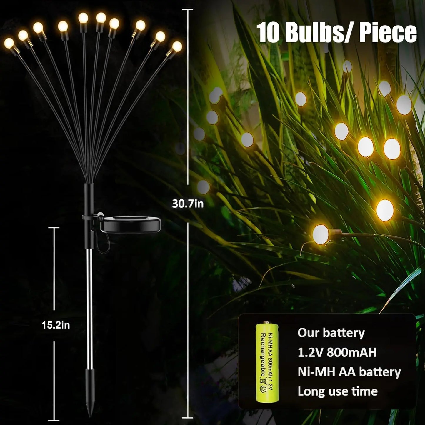 Upgraded Solar Firefly Garden Lights – Waterproof Outdoor Decorative LED Lighting