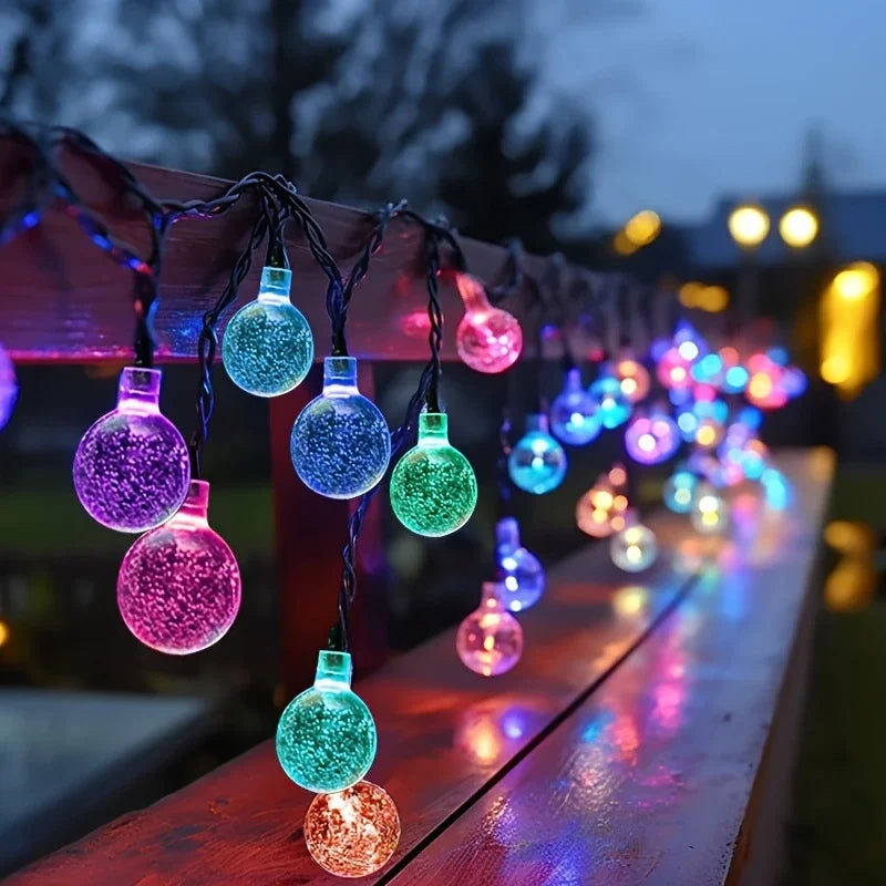 Crystal Globe Solar String Lights – 20/100/200 LEDs Outdoor Halloween Decoration