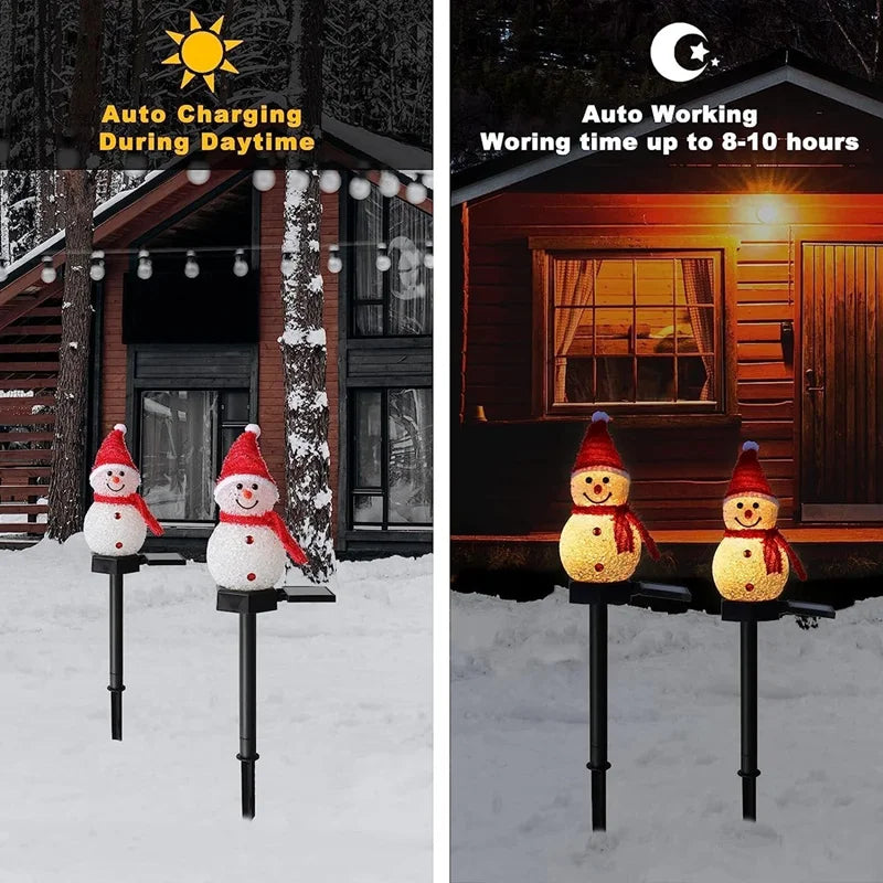 Solar Snowman Garden Lights – LED Outdoor Pathway Christmas Decoration