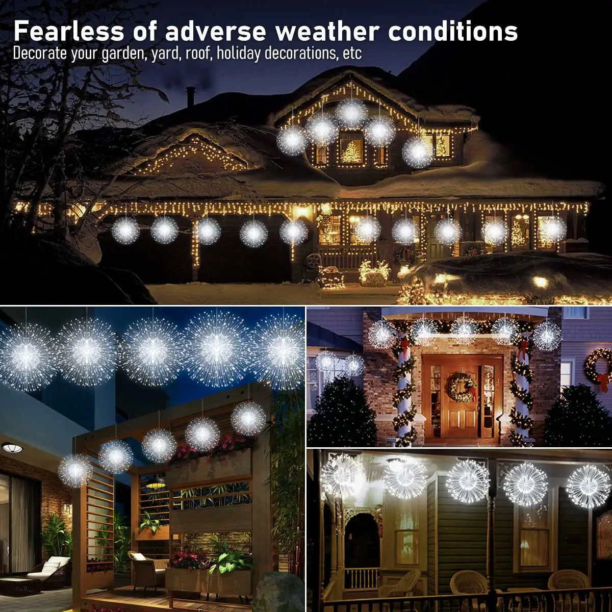 Solar Hanging Firework Lights – 4/5PCS Waterproof Outdoor Fairy Lights