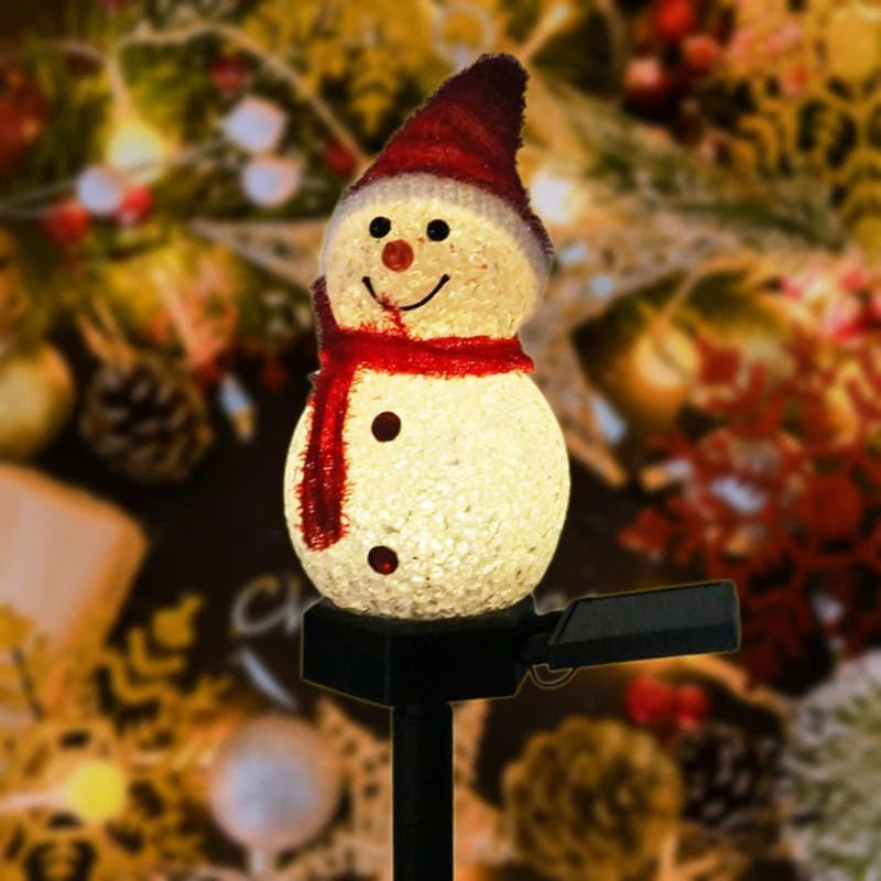 Solar Snowman Garden Lights – LED Outdoor Pathway Christmas Decoration