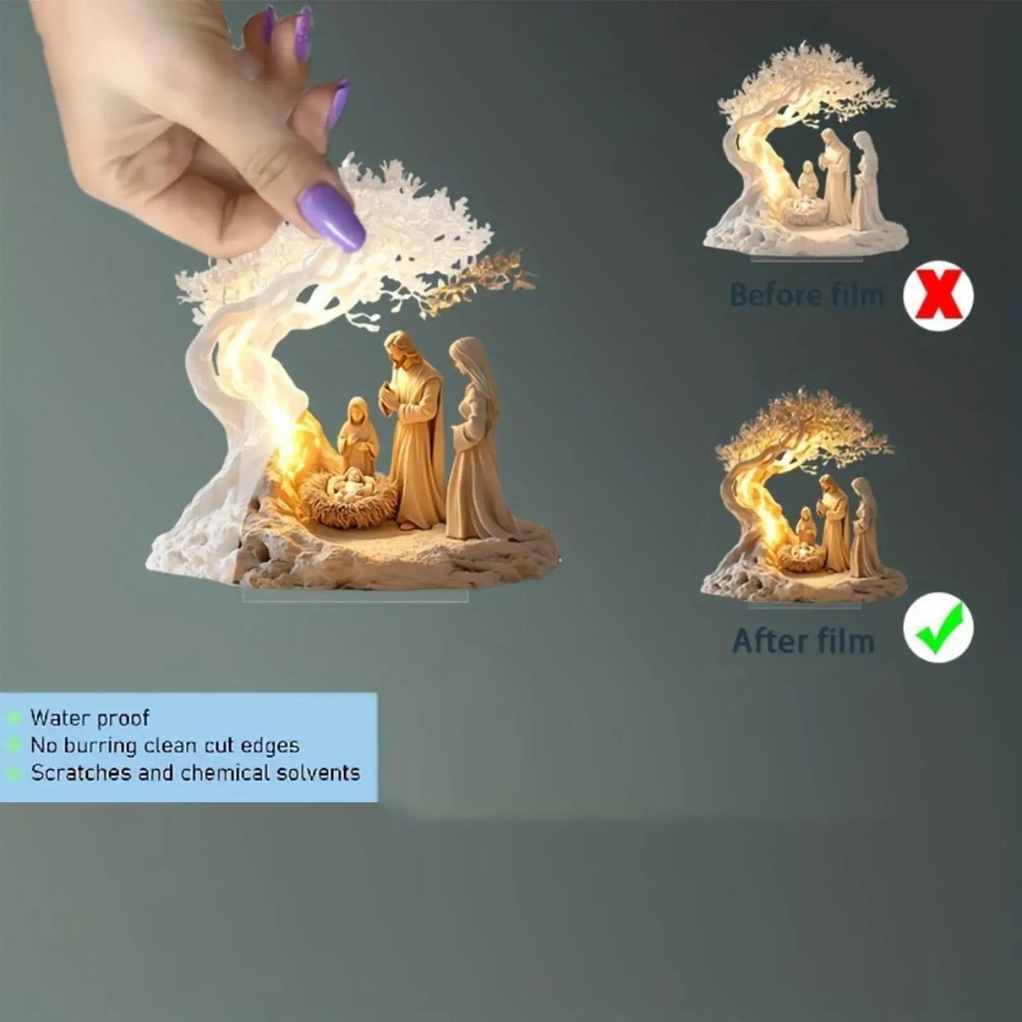 Nativity Jesus Birth Acrylic Ornament – 2D Christmas Figurine Decoration