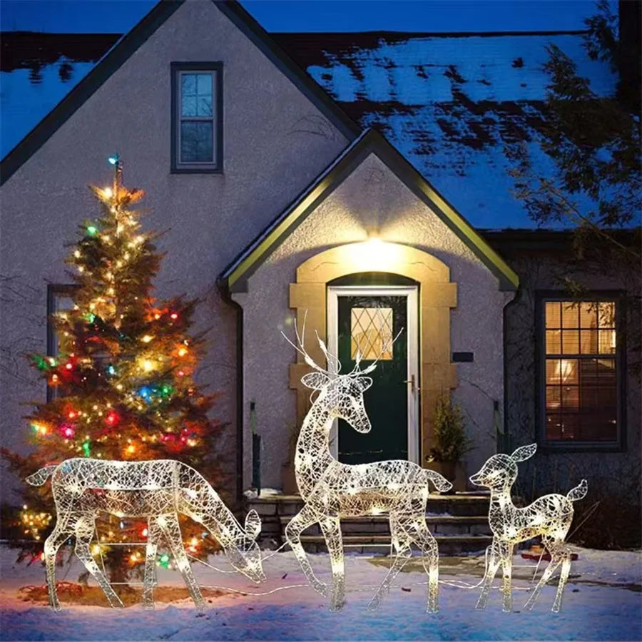 LED Reindeer Christmas Decoration – Iron Elk Garden & Patio Ornament