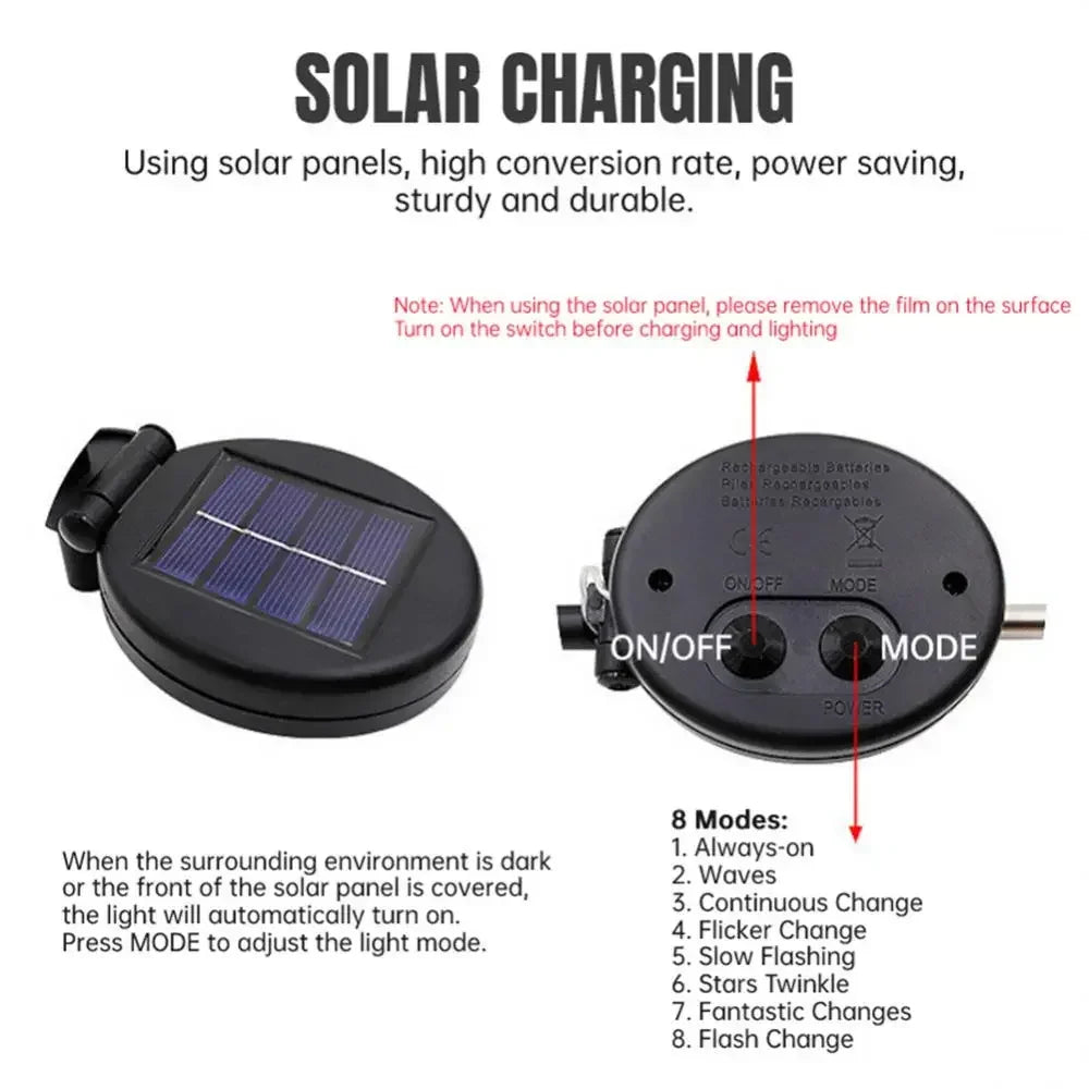 Solar Fireworks LED String Lights – 90/150 LEDs Waterproof Outdoor Decoration