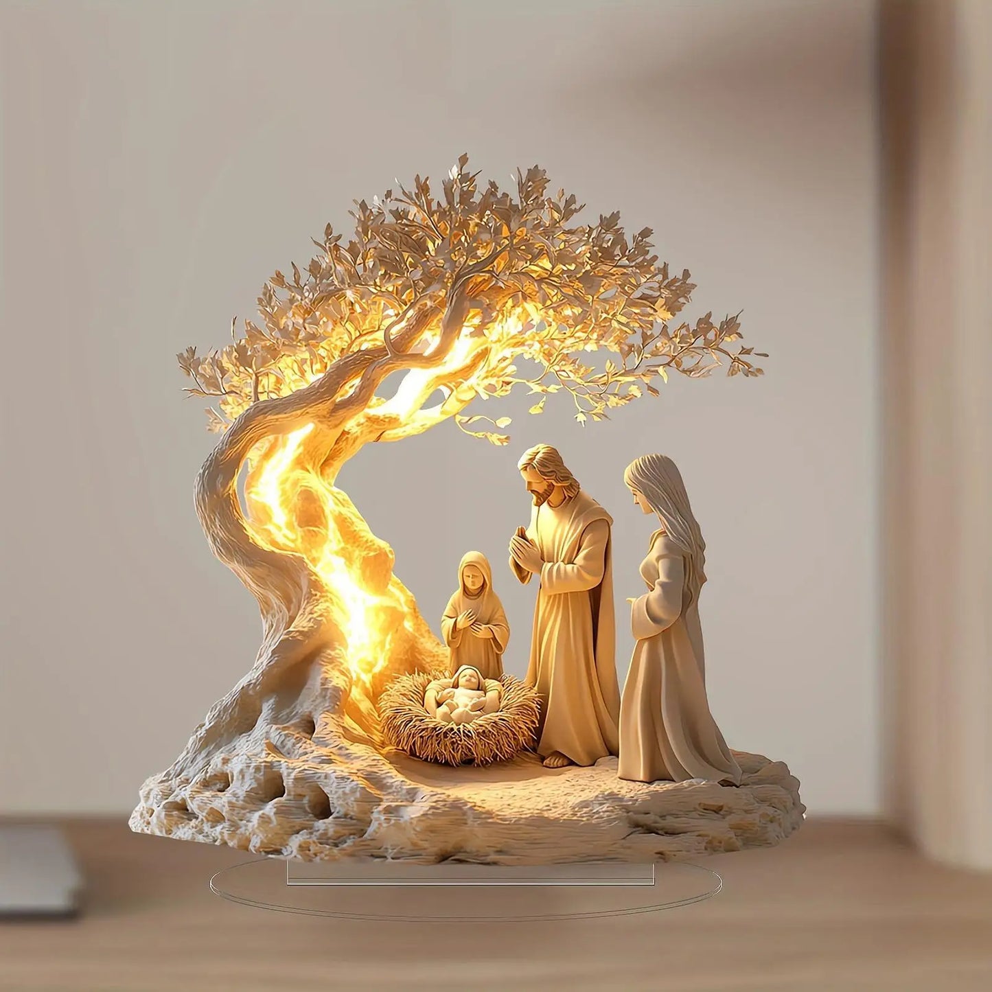 Nativity Jesus Birth Acrylic Ornament – 2D Christmas Figurine Decoration