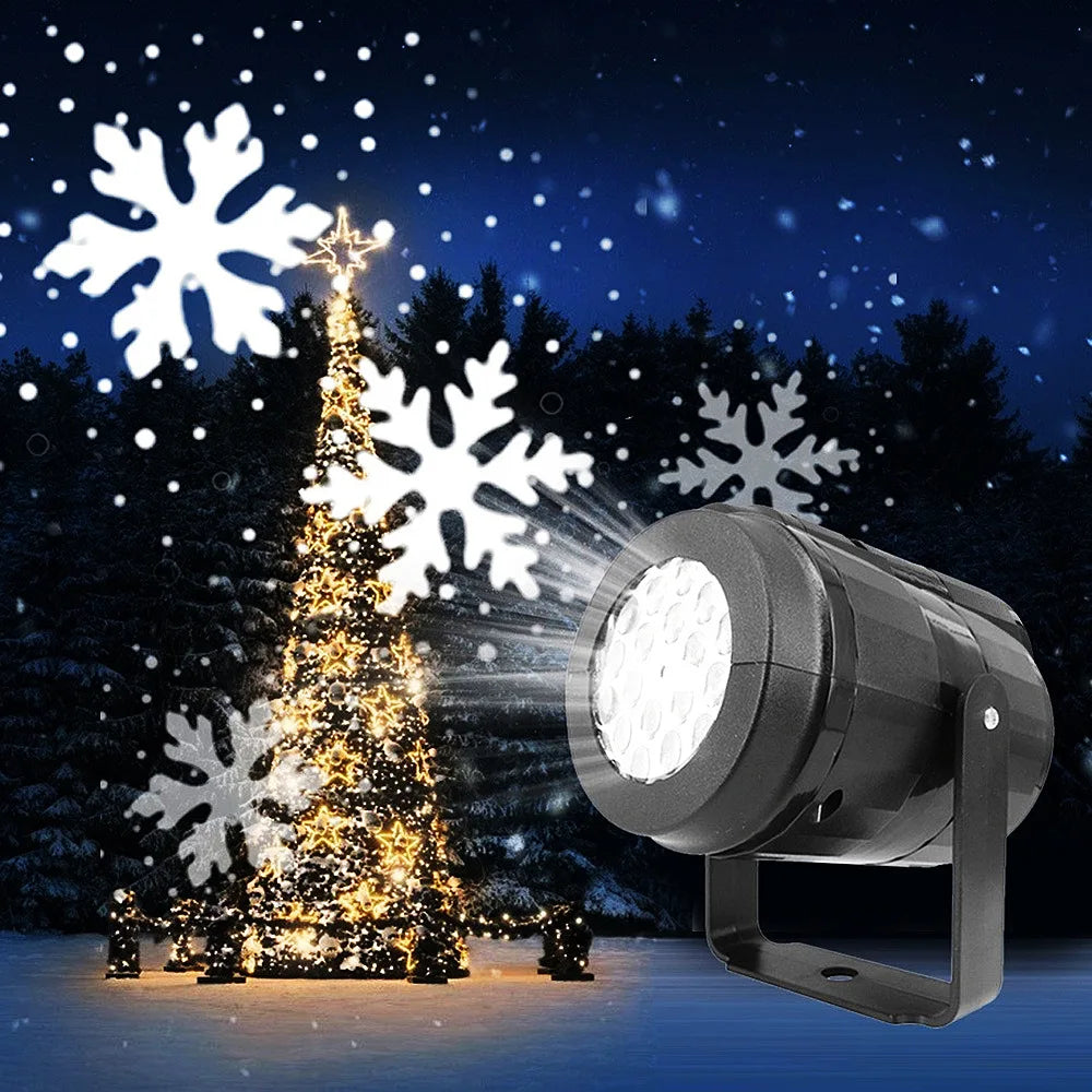 LED USB Snowflake Projector – Christmas & New Year Outdoor Projection Lamp
