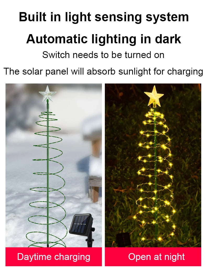 Solar Christmas Tree LED Light – Waterproof Outdoor Festive Garden Decoration