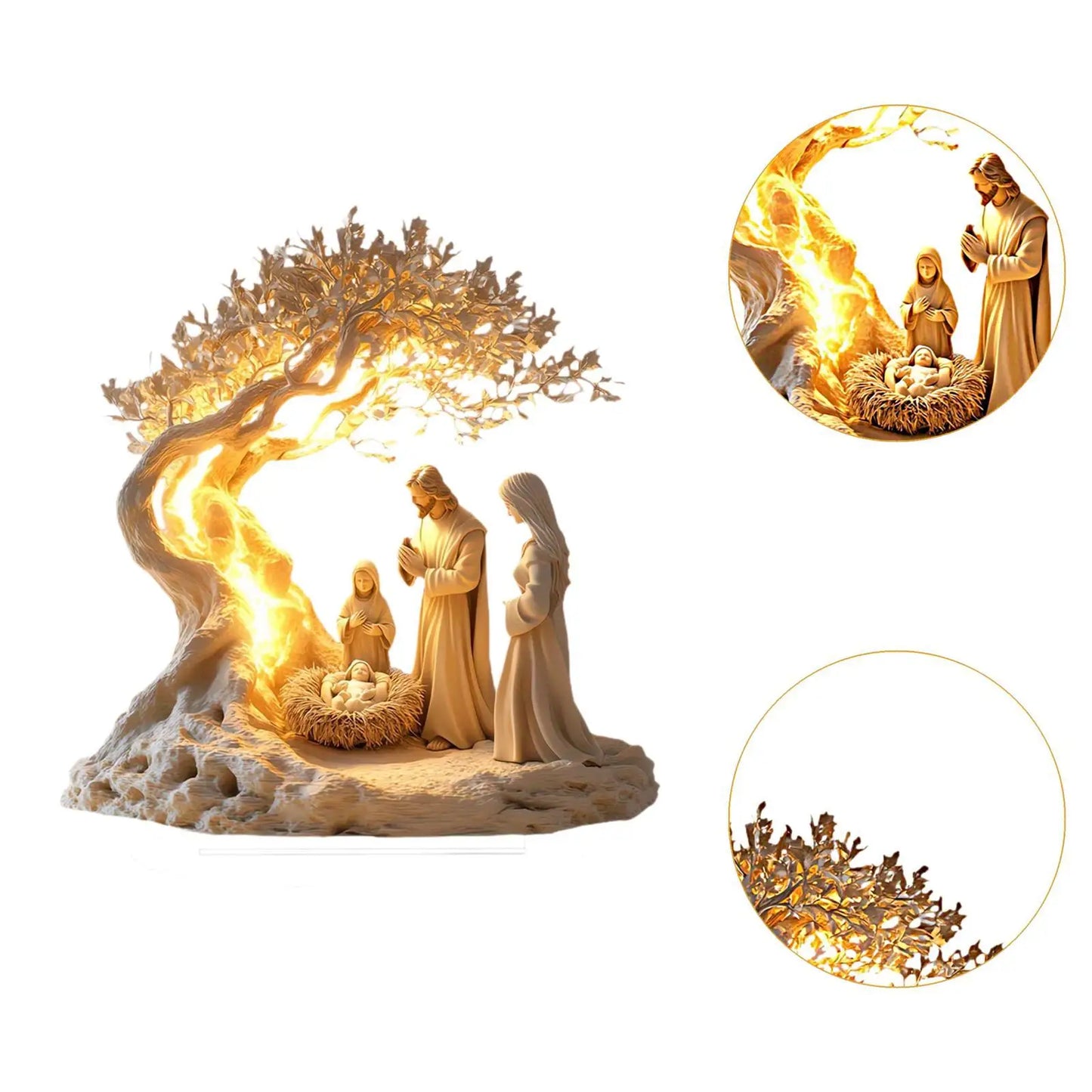 Nativity Jesus Birth Acrylic Ornament – 2D Christmas Figurine Decoration