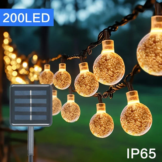 Crystal Globe Solar String Lights – 20/100/200 LEDs Outdoor Halloween Decoration
