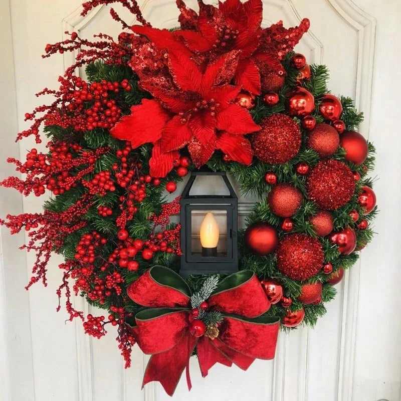 Luxury All-Weather Christmas Wreath – Outdoor Garland for Doors & Walls