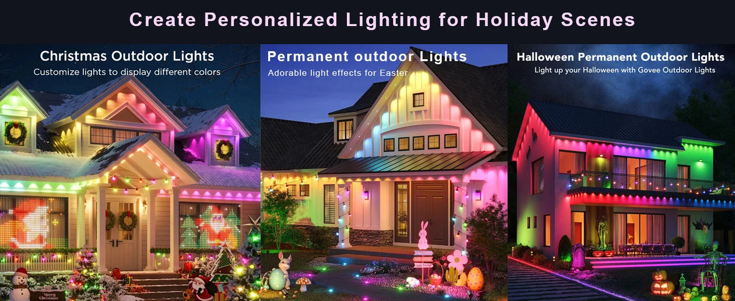 Smart Permanent LED Roof Lights – Waterproof Outdoor Lighting with App Control
