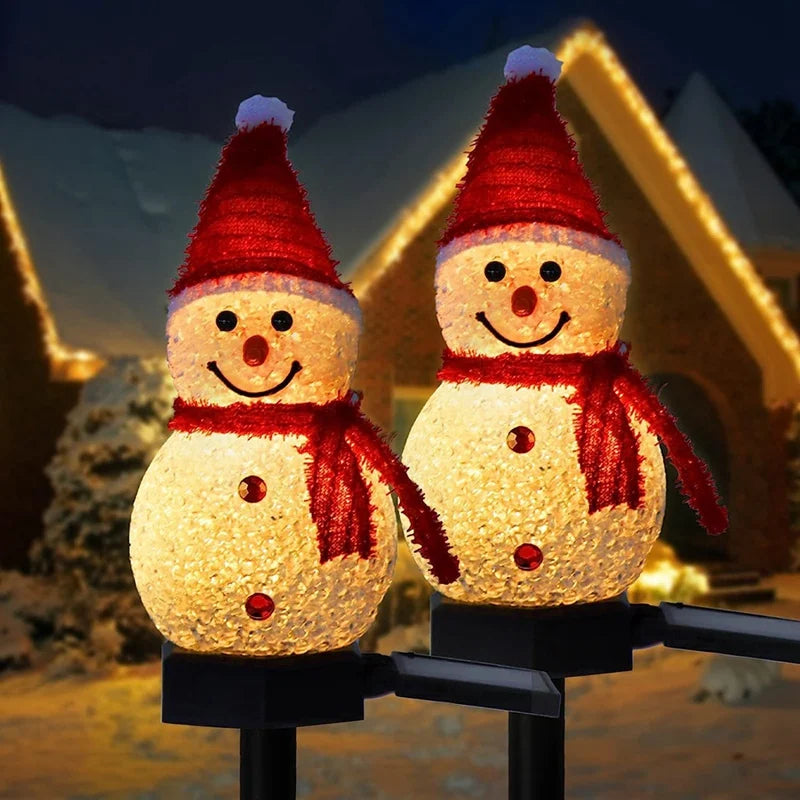 Solar Snowman Garden Lights – LED Outdoor Pathway Christmas Decoration