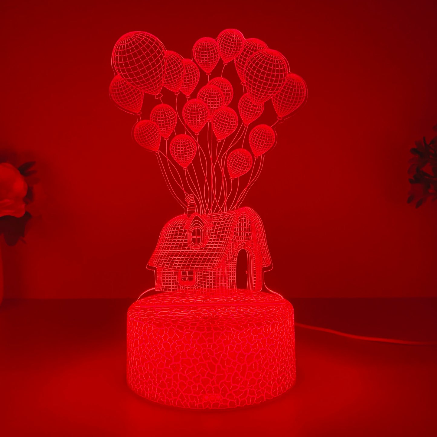 3D Balloon House Night Light – Soft USB Table Lamp & Relaxing Mood Light