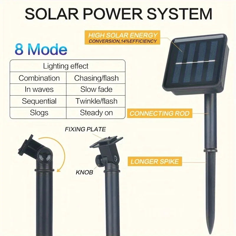 Crystal Globe Solar String Lights – 20/100/200 LEDs Outdoor Halloween Decoration