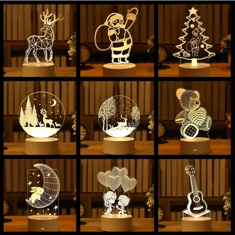 3D Visual Illusion LED Night Light – Creative USB Desk Lamp for Kids