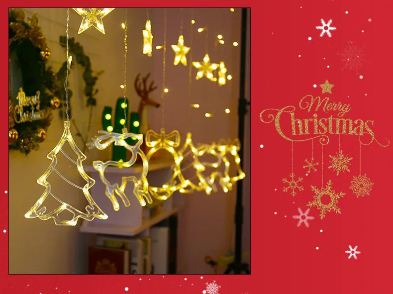 Christmas Window Lights – Festive LED Decorations with Suction Cup