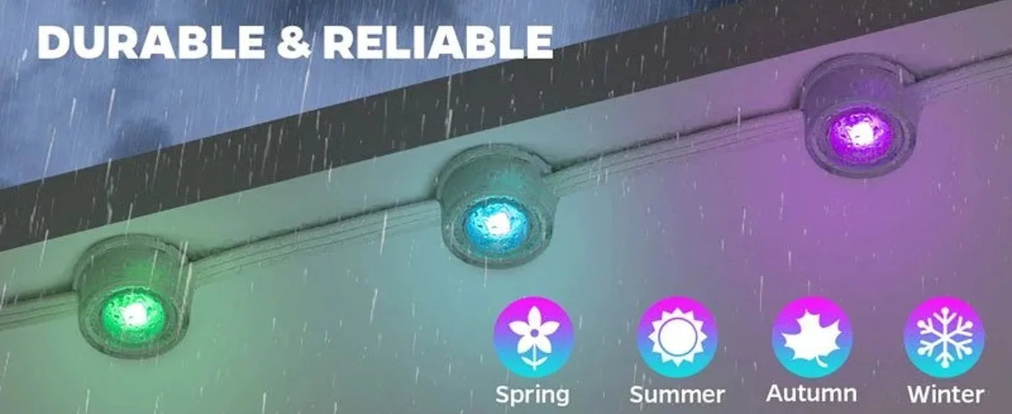 Smart Permanent LED Roof Lights – Waterproof Outdoor Lighting with App Control