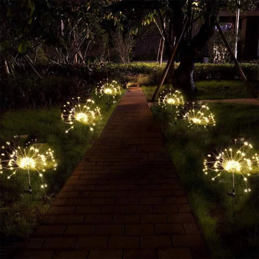 Solar Fireworks LED String Lights – 90/150 LEDs Waterproof Outdoor Decoration