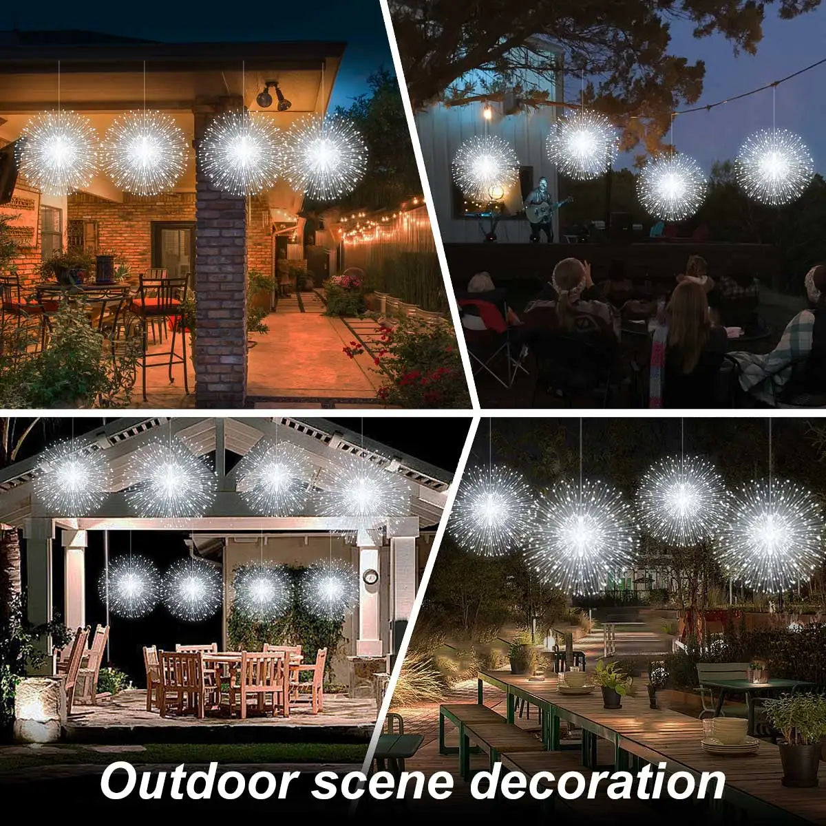 Solar Hanging Firework Lights – 4/5PCS Waterproof Outdoor Fairy Lights