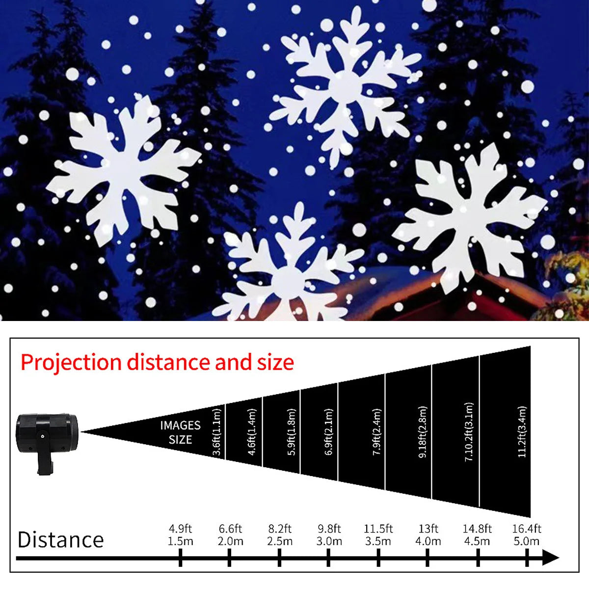 LED USB Snowflake Projector – Christmas & New Year Outdoor Projection Lamp