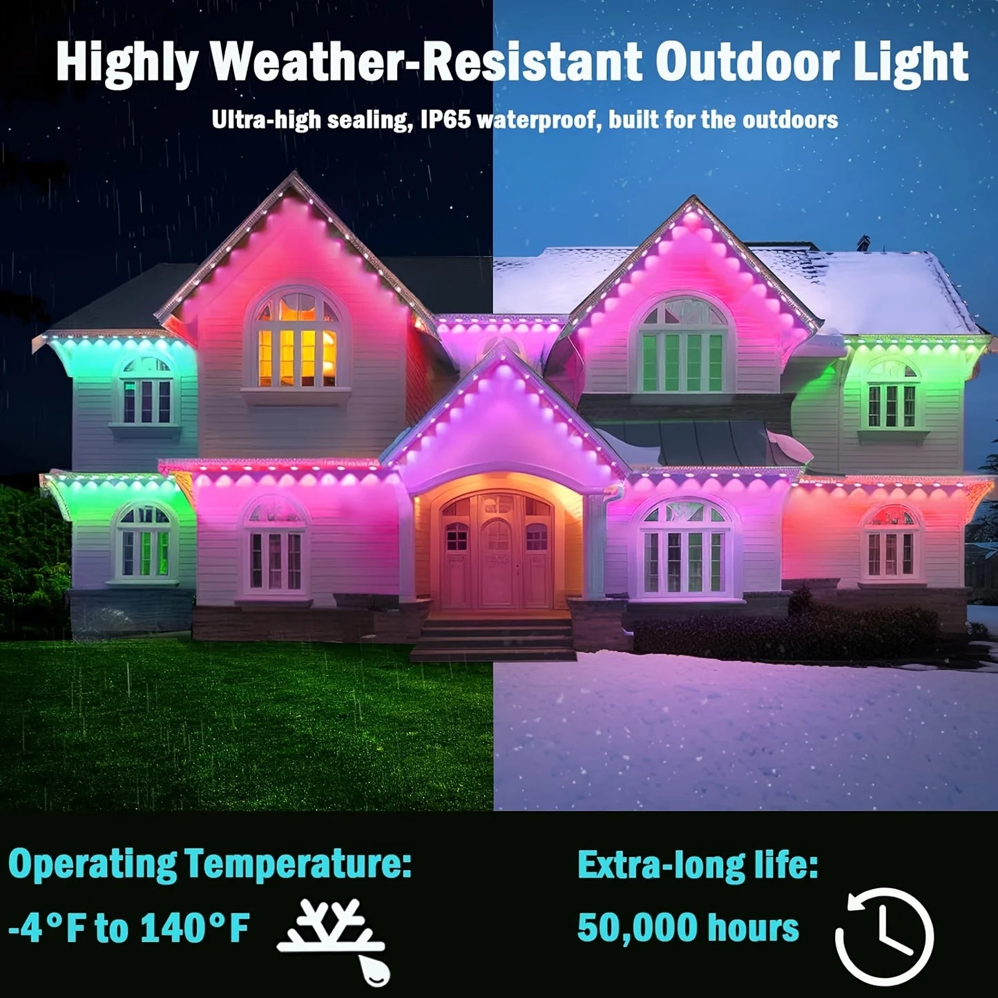 Smart Permanent LED Roof Lights – Waterproof Outdoor Lighting with App Control