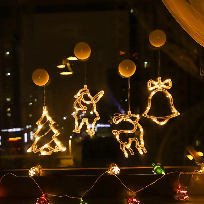 Christmas Window Lights – Festive LED Decorations with Suction Cup