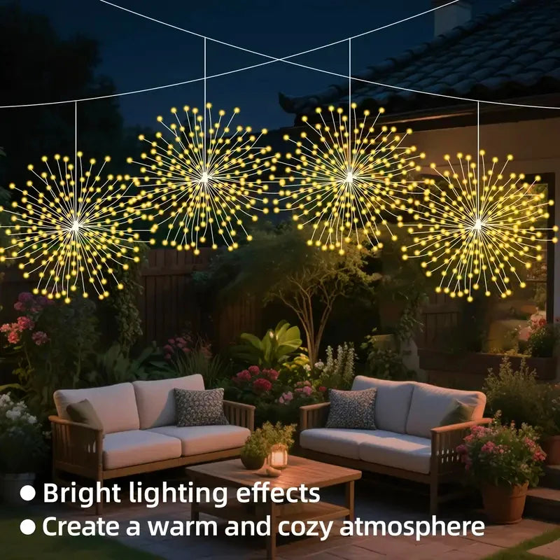 Solar Hanging Firework Lights – 4/5PCS Waterproof Outdoor Fairy Lights