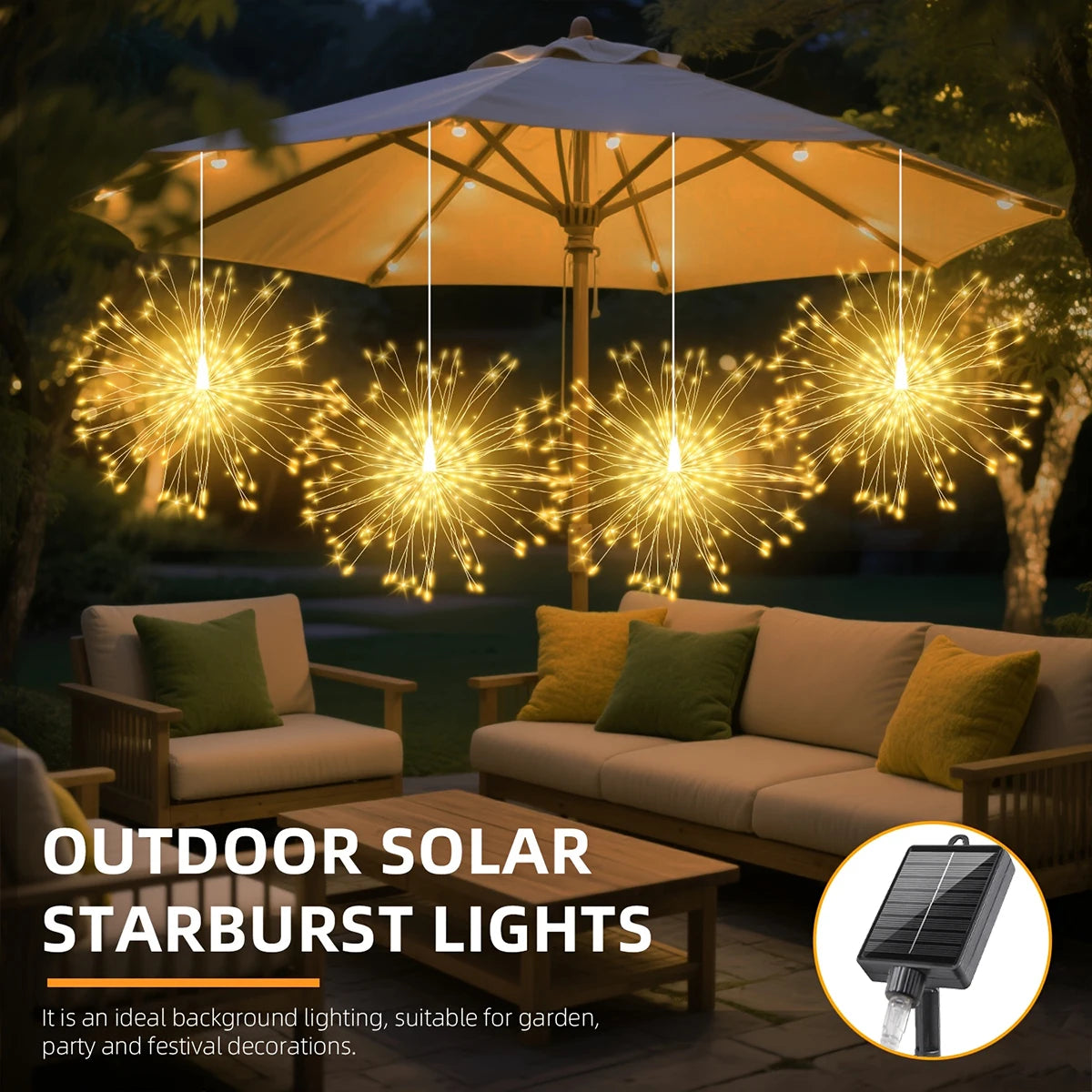 Solar Hanging Firework Lights – 4/5PCS Waterproof Outdoor Fairy Lights