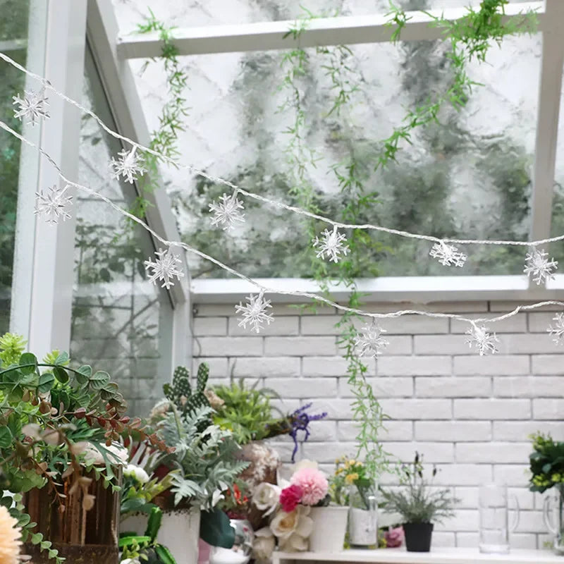 Christmas Snowflake LED String Lights – Fairy Garland Decoration for Home & Holidays