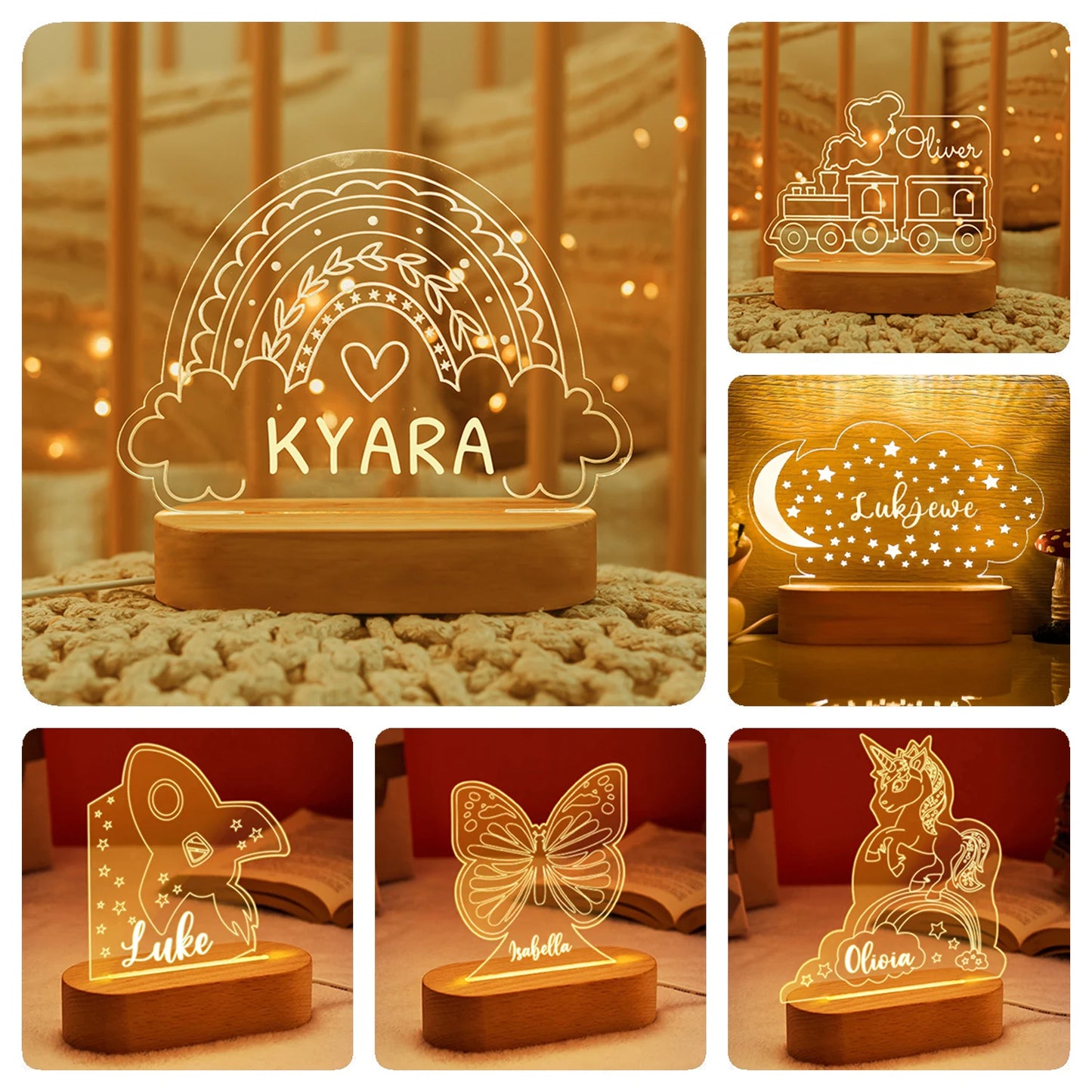 Personalised Kids Night Light – Shine With Their Name ✨