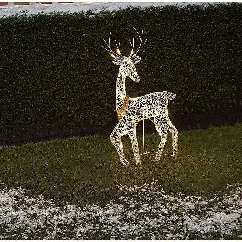 LED Reindeer Christmas Decoration – Iron Elk Garden & Patio Ornament