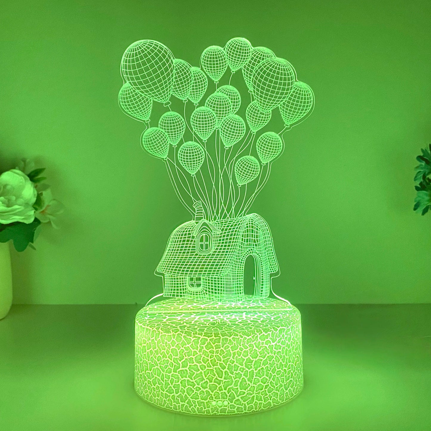 3D Balloon House Night Light – Soft USB Table Lamp & Relaxing Mood Light