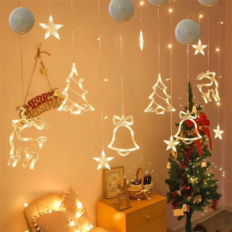 Christmas Window Lights – Festive LED Decorations with Suction Cup