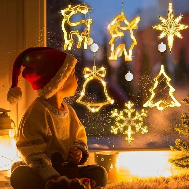 Christmas Window Lights – Festive LED Decorations with Suction Cup