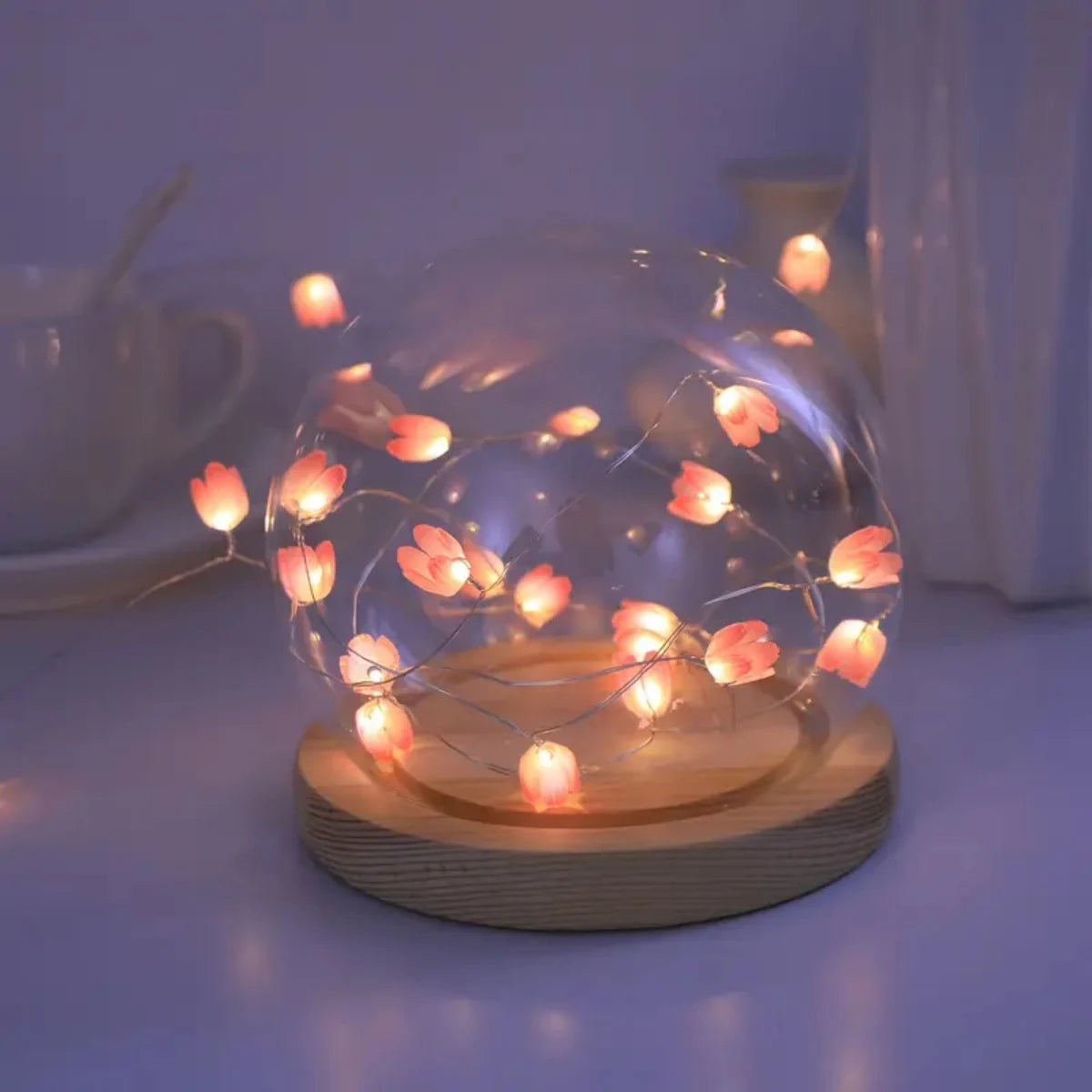 20LED Copper Wire Tulip String Lights – DIY Fairy Decorative Lamp for Home & Party
